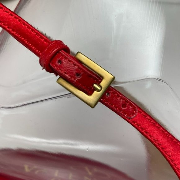 VALENTINO Garavani Candy Red Satin Bow Peep Toe Slingback Pumps - IT 39/US 9 - Picture 11 of 12